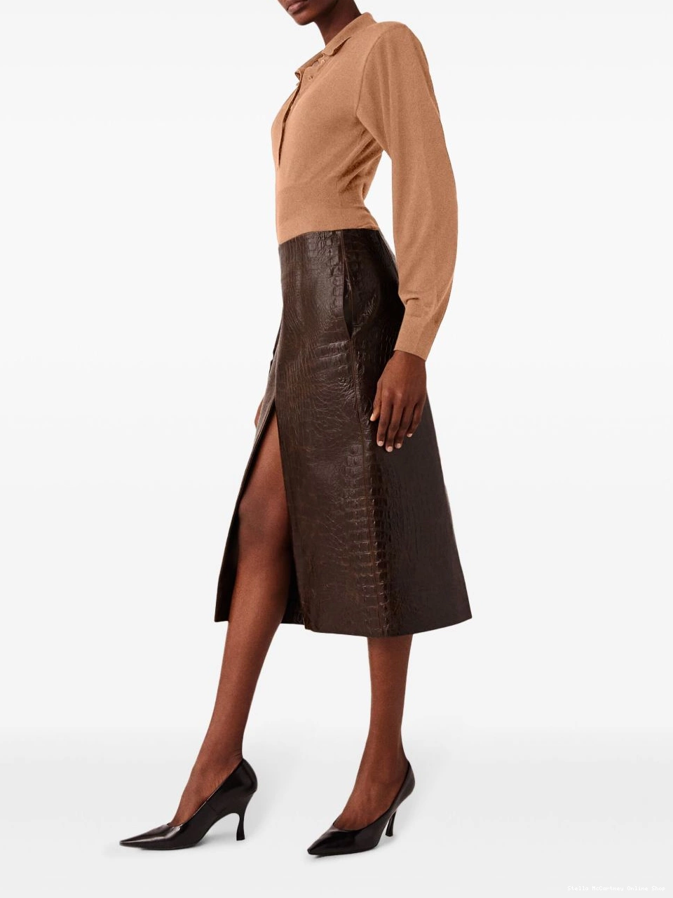 Cheap skirt Women embossed midi McCartney Stella crocodile 0720